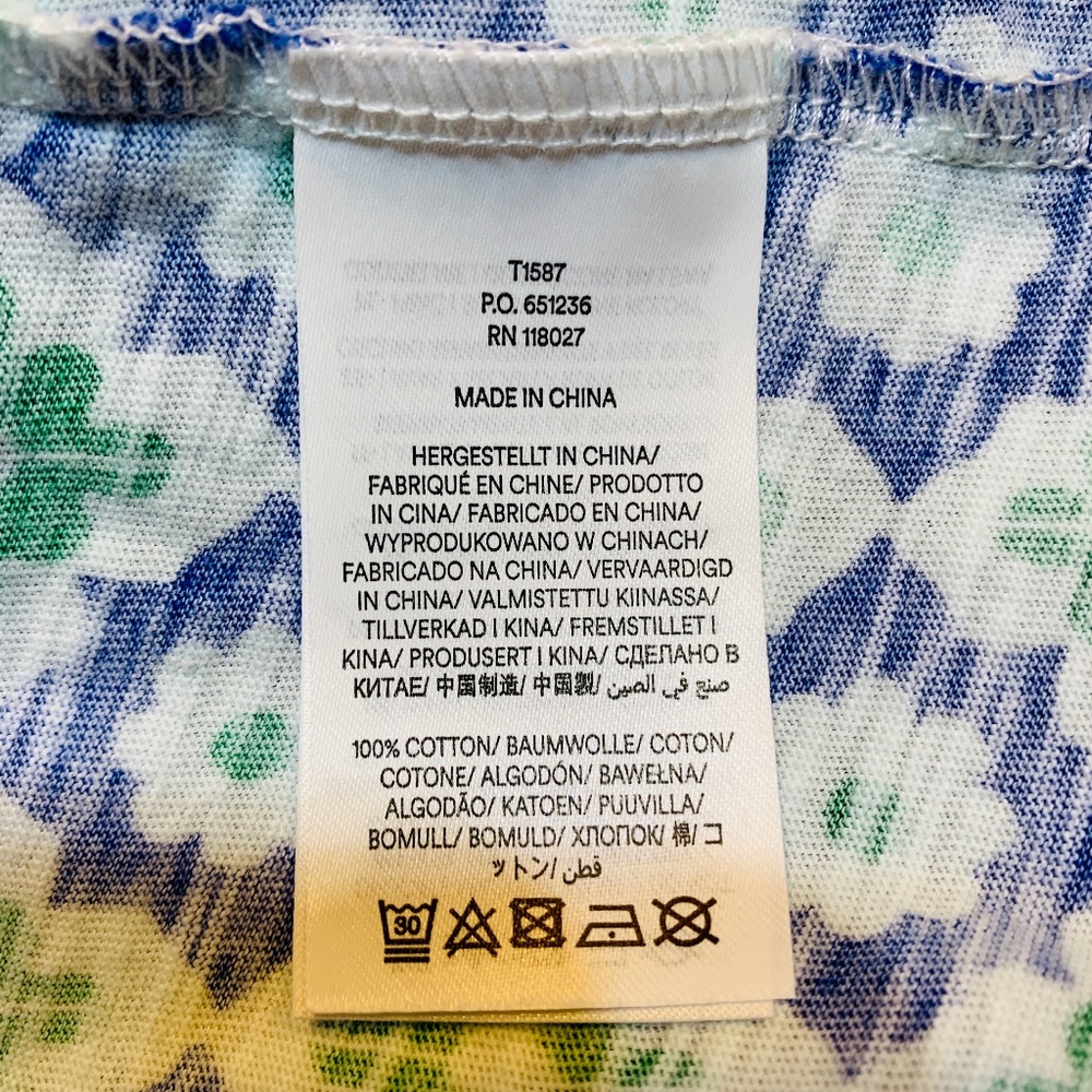 Boden Geometric Top US 12 Blue Green Tassel Tie Long Sleeve Preppy Casual Cotton - Picture 12 of 14